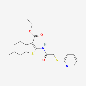 Ethyl 6-methyl-2-[(2-pyridin-2-ylsulfanylacetyl)amino]-4,5,6,7-tetrahydro-1-benzothiophene-3-carboxylate