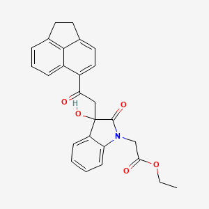 molecular formula C26H23NO5 B3962651 ethyl {3-[2-(1,2-dihydro-5-acenaphthylenyl)-2-oxoethyl]-3-hydroxy-2-oxo-2,3-dihydro-1H-indol-1-yl}acetate 