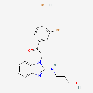 molecular formula C18H19Br2N3O2 B3962667 1-(3-Bromophenyl)-2-[2-(3-hydroxypropylamino)benzimidazol-1-yl]ethanone;hydrobromide 