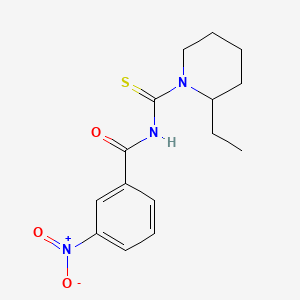 molecular formula C15H19N3O3S B3962674 N-(2-ethylpiperidine-1-carbothioyl)-3-nitrobenzamide 