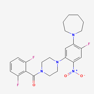 1-{5-[4-(2,6-DIFLUOROBENZOYL)PIPERAZIN-1-YL]-2-FLUORO-4-NITROPHENYL}AZEPANE