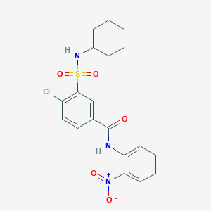 molecular formula C19H20ClN3O5S B3962689 4-chloro-3-[(cyclohexylamino)sulfonyl]-N-(2-nitrophenyl)benzamide 