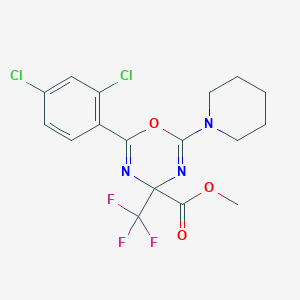 molecular formula C17H16Cl2F3N3O3 B396269 Methyl 2-(2,4-dichlorophenyl)-6-piperidin-1-yl-4-(trifluoromethyl)-1,3,5-oxadiazine-4-carboxylate CAS No. 489433-18-3