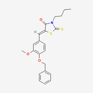 molecular formula C22H23NO3S2 B3962696 5-[4-(benzyloxy)-3-methoxybenzylidene]-3-butyl-2-thioxo-1,3-thiazolidin-4-one 