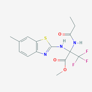 3,3,3-Trifluoro-2-(6-methyl-benzothiazol-2-ylamino)-2-propionylamino-propionic acid methyl ester