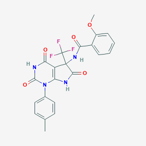 2-methoxy-N-[1-(4-methylphenyl)-2,4,6-trioxo-5-(trifluoromethyl)-2,3,4,5,6,7-hexahydro-1H-pyrrolo[2,3-d]pyrimidin-5-yl]benzamide