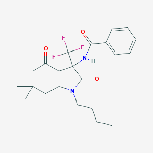 molecular formula C22H25F3N2O3 B396310 N-[1-butyl-6,6-dimethyl-2,4-dioxo-3-(trifluoromethyl)-2,3,4,5,6,7-hexahydro-1H-indol-3-yl]benzamide CAS No. 606924-44-1
