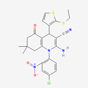 2-amino-1-(4-chloro-2-nitrophenyl)-4-[2-(ethylthio)-3-thienyl]-7,7-dimethyl-5-oxo-1,4,5,6,7,8-hexahydro-3-quinolinecarbonitrile