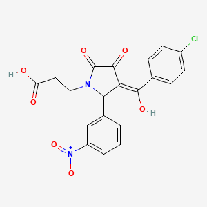 3-[3-(4-chlorobenzoyl)-4-hydroxy-2-(3-nitrophenyl)-5-oxo-2,5-dihydro-1H-pyrrol-1-yl]propanoic acid