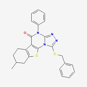 1-(benzylsulfanyl)-8-methyl-4-phenyl-6,7,8,9-tetrahydro[1]benzothieno[3,2-e][1,2,4]triazolo[4,3-a]pyrimidin-5(4H)-one