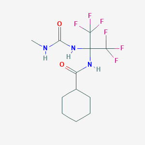molecular formula C12H17F6N3O2 B396320 N-[2,2,2-trifluoro-1-{[(methylamino)carbonyl]amino}-1-(trifluoromethyl)ethyl]cyclohexanecarboxamide CAS No. 634172-94-4