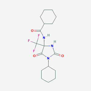 molecular formula C17H24F3N3O3 B396321 N-[1-cyclohexyl-2,5-dioxo-4-(trifluoromethyl)imidazolidin-4-yl]cyclohexanecarboxamide CAS No. 573941-42-1
