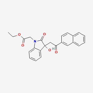 ethyl {3-hydroxy-3-[2-(naphthalen-2-yl)-2-oxoethyl]-2-oxo-2,3-dihydro-1H-indol-1-yl}acetate