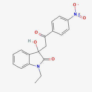 1-ethyl-3-hydroxy-3-[2-(4-nitrophenyl)-2-oxoethyl]-1,3-dihydro-2H-indol-2-one