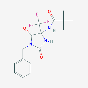 molecular formula C16H18F3N3O3 B396324 N-[1-benzyl-2,5-dioxo-4-(trifluoromethyl)imidazolidin-4-yl]-2,2-dimethylpropanamide CAS No. 586993-72-8