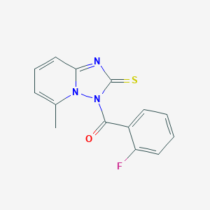 molecular formula C14H10FN3OS B396326 3-(2-fluorobenzoyl)-5-methyl[1,2,4]triazolo[1,5-a]pyridine-2(3H)-thione CAS No. 633287-96-4
