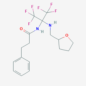 molecular formula C17H20F6N2O2 B396327 N-[1,1,1,3,3,3-hexafluoro-2-(oxolan-2-ylmethylamino)propan-2-yl]-3-phenylpropanamide CAS No. 664370-37-0