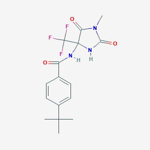 molecular formula C16H18F3N3O3 B396328 4-tert-butyl-N-[1-methyl-2,5-dioxo-4-(trifluoromethyl)imidazolidin-4-yl]benzamide 