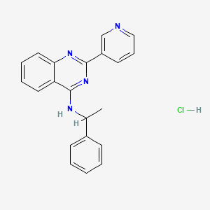 N-(1-phenylethyl)-2-(3-pyridinyl)-4-quinazolinamine hydrochloride