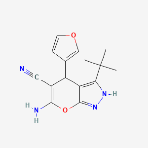 6-amino-3-tert-butyl-4-(3-furyl)-1,4-dihydropyrano[2,3-c]pyrazole-5-carbonitrile