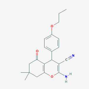 2-amino-7,7-dimethyl-5-oxo-4-(4-propoxyphenyl)-5,6,7,8-tetrahydro-4H-chromene-3-carbonitrile