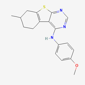 molecular formula C18H19N3OS B3963423 N-(4-METHOXYPHENYL)-N-(7-METHYL-5,6,7,8-TETRAHYDRO[1]BENZOTHIENO[2,3-D]PYRIMIDIN-4-YL)AMINE 