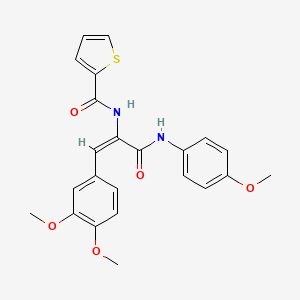 molecular formula C23H22N2O5S B3963458 N-(2-(3,4-dimethoxyphenyl)-1-{[(4-methoxyphenyl)amino]carbonyl}vinyl)-2-thiophenecarboxamide 