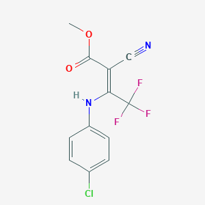molecular formula C12H8ClF3N2O2 B396353 Methyl 3-(4-chloroanilino)-2-cyano-4,4,4-trifluoro-2-butenoate 