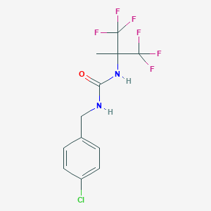 molecular formula C12H11ClF6N2O B396369 N-(4-chlorobenzyl)-N'-[2,2,2-trifluoro-1-methyl-1-(trifluoromethyl)ethyl]urea 