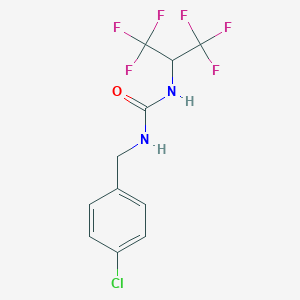 molecular formula C11H9ClF6N2O B396375 N-(4-chlorobenzyl)-N'-[2,2,2-trifluoro-1-(trifluoromethyl)ethyl]urea 