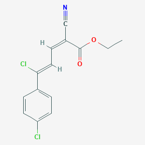 molecular formula C14H11Cl2NO2 B396379 5-Chloro-5-(4-chloro-phenyl)-2-cyano-penta-2,4-dienoic acid ethyl ester 