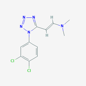molecular formula C11H11Cl2N5 B396382 N-{2-[1-(3,4-dichlorophenyl)-1H-tetraazol-5-yl]vinyl}-N,N-dimethylamine 