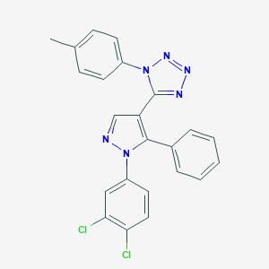 molecular formula C23H16Cl2N6 B396394 5-[1-(3,4-dichlorophenyl)-5-phenyl-1H-pyrazol-4-yl]-1-(4-methylphenyl)-1H-tetraazole 