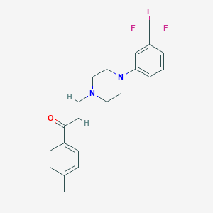 molecular formula C21H21F3N2O B396395 1-(4-Methylphenyl)-3-{4-[3-(trifluoromethyl)phenyl]-1-piperazinyl}-2-propen-1-one 