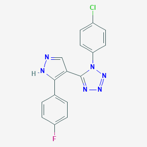 molecular formula C16H10ClFN6 B396397 1-(4-chlorophenyl)-5-[5-(4-fluorophenyl)-1H-pyrazol-4-yl]-1H-tetraazole 