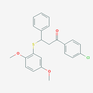 molecular formula C23H21ClO3S B396401 1-(4-Chlorophenyl)-3-[(2,5-dimethoxyphenyl)sulfanyl]-3-phenyl-1-propanone 
