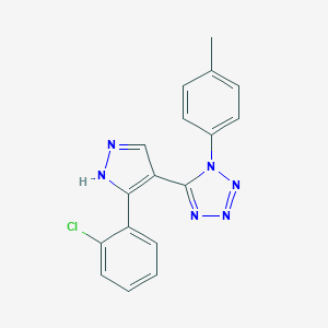 molecular formula C17H13ClN6 B396403 5-[5-(2-chlorophenyl)-1H-pyrazol-4-yl]-1-(4-methylphenyl)-1H-tetraazole 