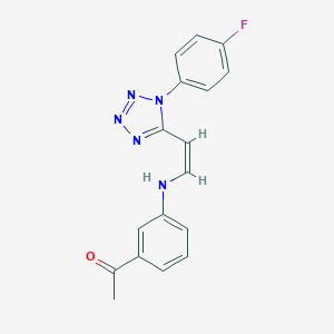 molecular formula C17H14FN5O B396406 1-[3-({2-[1-(4-fluorophenyl)-1H-tetraazol-5-yl]vinyl}amino)phenyl]ethanone 