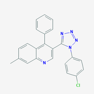 molecular formula C23H16ClN5 B396409 3-[1-(4-chlorophenyl)-1H-tetraazol-5-yl]-7-methyl-4-phenylquinoline 