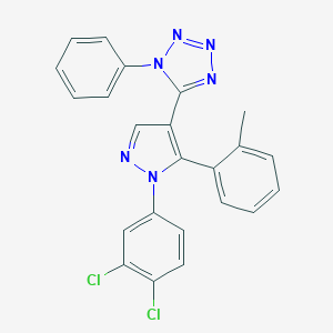 molecular formula C23H16Cl2N6 B396411 5-[1-(3,4-dichlorophenyl)-5-(2-methylphenyl)-1H-pyrazol-4-yl]-1-phenyl-1H-tetraazole 