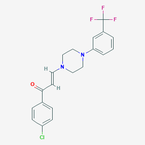 molecular formula C20H18ClF3N2O B396412 1-(4-Chlorophenyl)-3-{4-[3-(trifluoromethyl)phenyl]-1-piperazinyl}-2-propen-1-one 