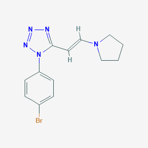 molecular formula C13H14BrN5 B396416 Tetrazole, 1-(4-bromophenyl)-5-[2-(1-pyrrolidinyl)ethenyl]- 
