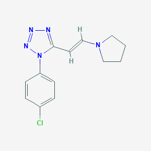 molecular formula C13H14ClN5 B396417 1-(4-chlorophenyl)-5-[2-(1-pyrrolidinyl)vinyl]-1H-tetraazole 