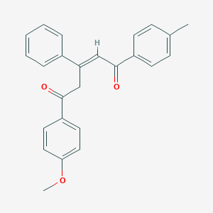 molecular formula C25H22O3 B396428 5-(4-Methoxyphenyl)-1-(4-methylphenyl)-3-phenyl-2-pentene-1,5-dione 
