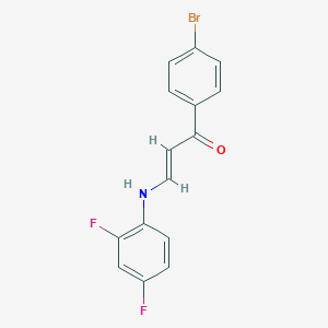 molecular formula C15H10BrF2NO B396432 1-(4-Bromophenyl)-3-(2,4-difluoroanilino)-2-propen-1-one 