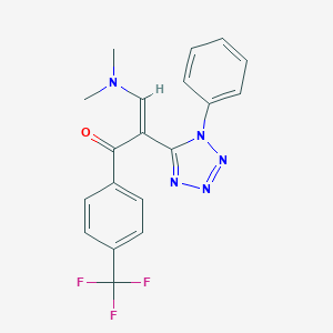 molecular formula C19H16F3N5O B396433 3-(dimethylamino)-2-(1-phenyl-1H-tetraazol-5-yl)-1-[4-(trifluoromethyl)phenyl]-2-propen-1-one 
