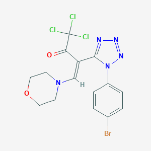molecular formula C15H13BrCl3N5O2 B396439 3-[1-(4-bromophenyl)-1H-tetraazol-5-yl]-1,1,1-trichloro-4-(4-morpholinyl)-3-buten-2-one 