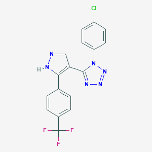 molecular formula C17H10ClF3N6 B396441 1-(4-chlorophenyl)-5-{3-[4-(trifluoromethyl)phenyl]-1H-pyrazol-4-yl}-1H-tetraazole 
