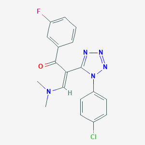 molecular formula C18H15ClFN5O B396449 2-[1-(4-chlorophenyl)-1H-tetraazol-5-yl]-3-(dimethylamino)-1-(3-fluorophenyl)-2-propen-1-one 