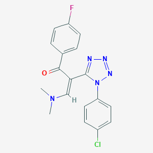 molecular formula C18H15ClFN5O B396450 2-[1-(4-chlorophenyl)-1H-tetraazol-5-yl]-3-(dimethylamino)-1-(4-fluorophenyl)-2-propen-1-one 